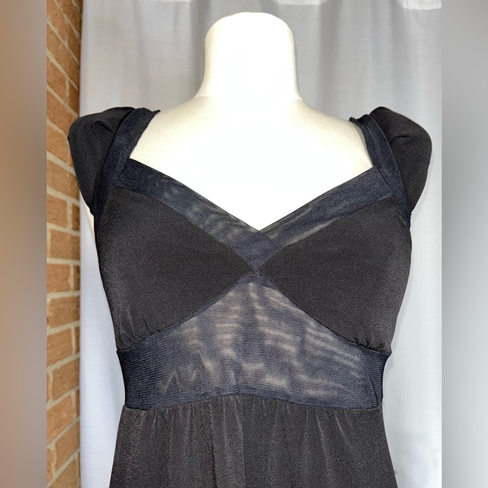 GUESS by Marciano Black Mesh Cutout Dress Open Back Bodycon Mini Medium - Picture 8 of 12